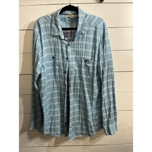 Carbon 2 Cobalt Shirt Mens Large Tall Blue Sea Change Chambray Button Up Preppy